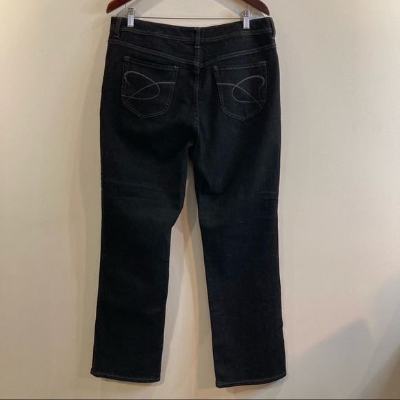 CHICO’S Sz 2 Quartz  WR Slightly Fuller Waist Very Dark Wash Straight Leg Pants - Picture 5 of 9